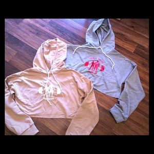 Cropped hooded sweatshirt